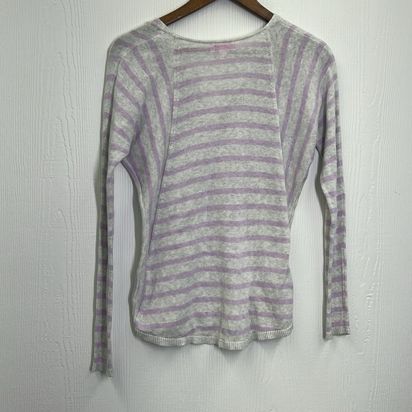 Lilly Pulitzer - Stasia Heathered Lilac And Gray Striped Verbena Sweater Size XS - Picture 10 of 11